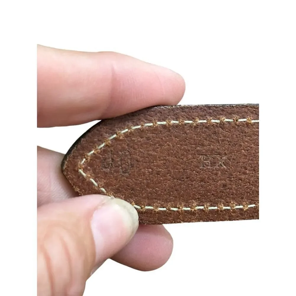 Tommy Hilfiger Men's Green Maroon Colorblock Wool Leather Belt